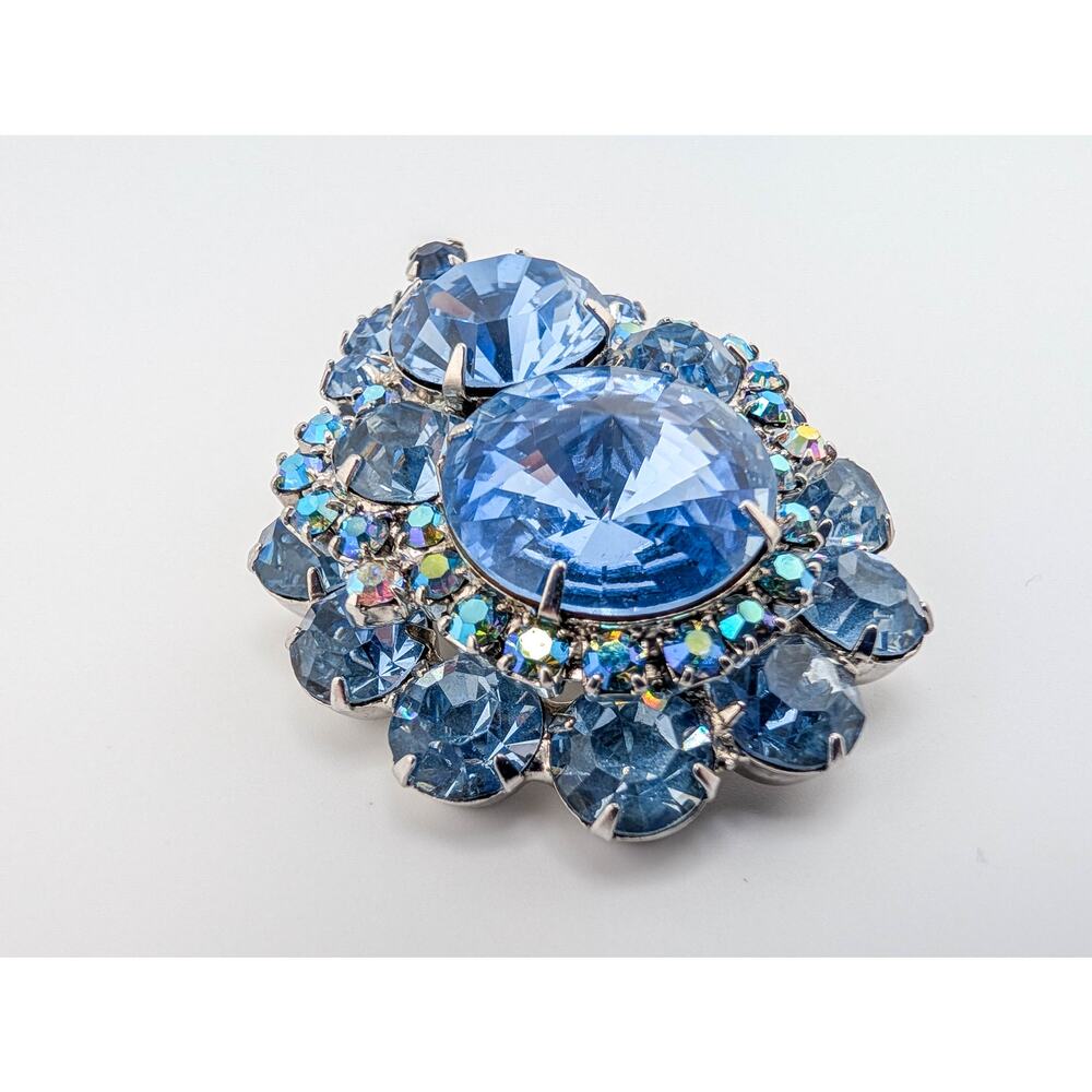 Verified Juliana (Ref IIJJ-009317) Blue Rivoli Pin Pendant Rhodium Plated - Picture 3 of 7